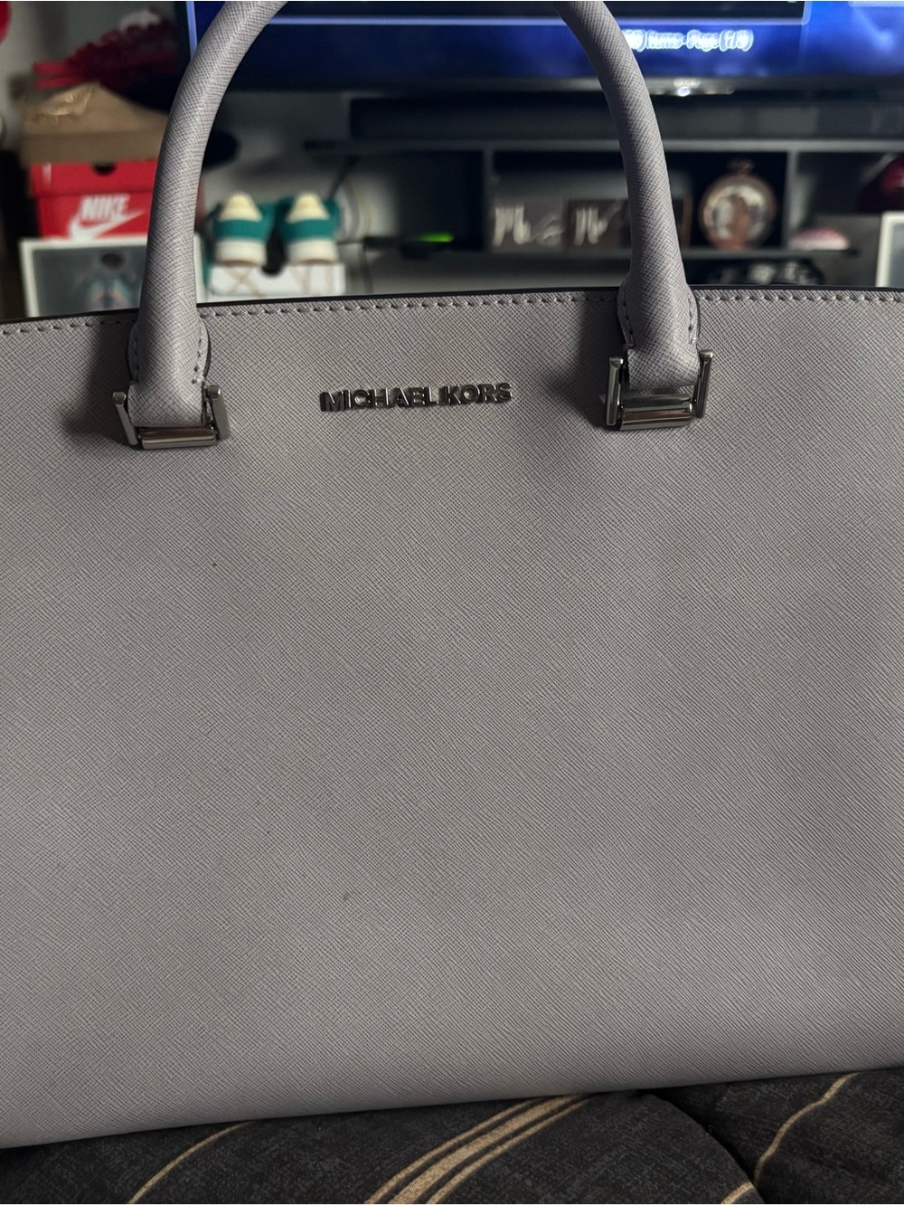 Michael Kors purple Saffiano Leather Satchel